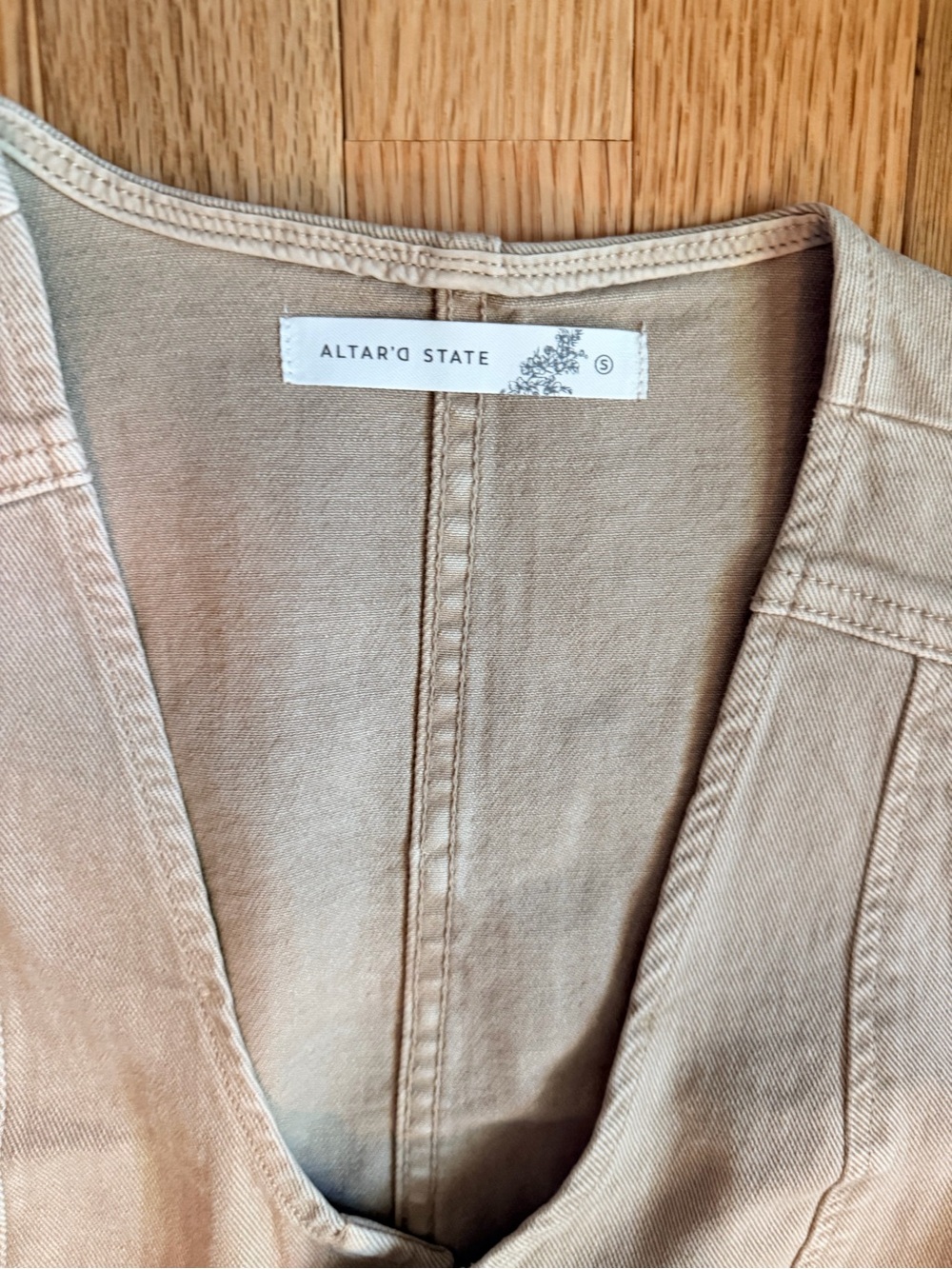 NWT Altar'd State Tan Button-Front Vest - Picture 2 of 4